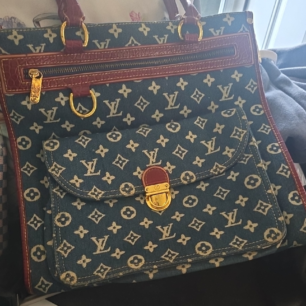 Louis Vuitton Blue and Red Monogram Shoulder Bag